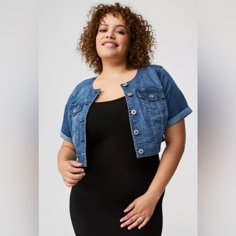 Torrid Denim Cropped Bolero Jacket
